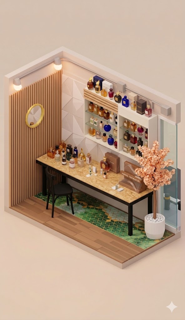 L'intérieur de la boutique Dadios Fragrance à Ariana